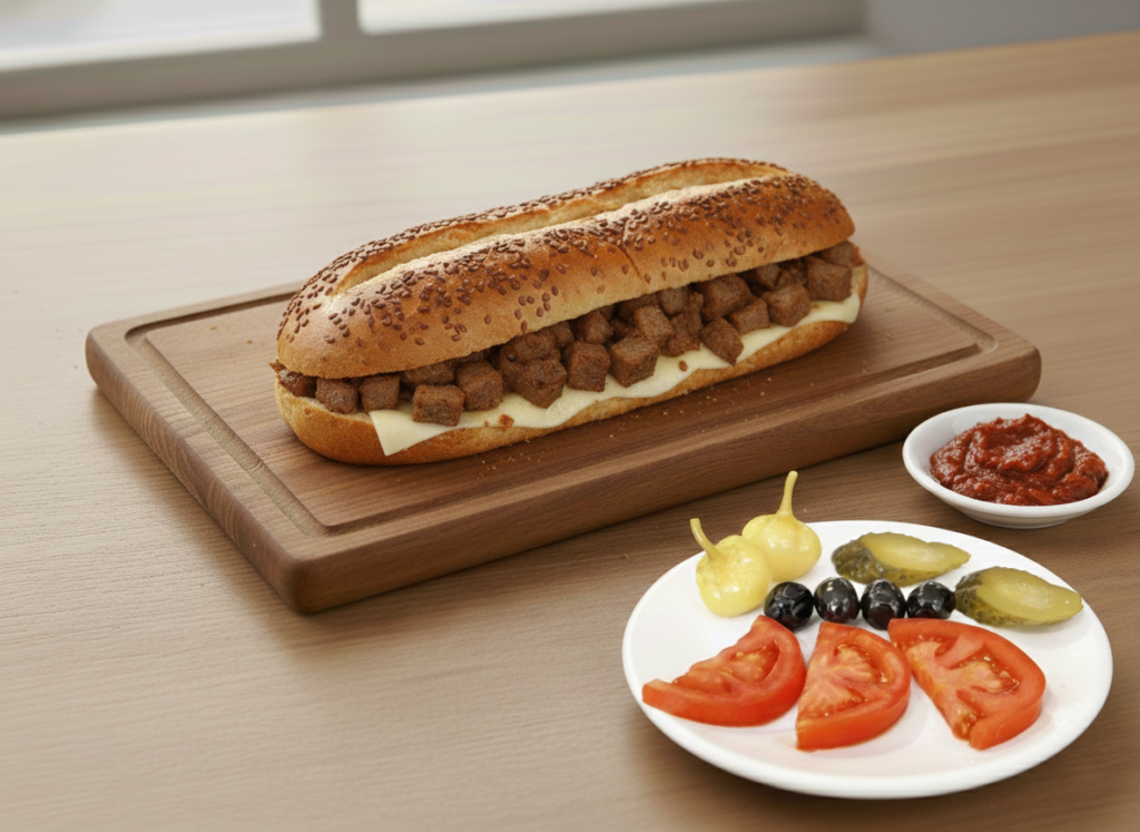 kavurmalı kaşarlı tost